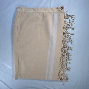 J McLaughlin 100% Wool Tan Blanket Pencil Skirt Womens 8